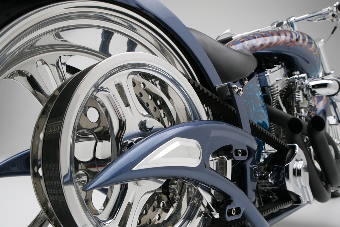 Devil's Advocate — rear wheel and chrome detail with airbrushed fender