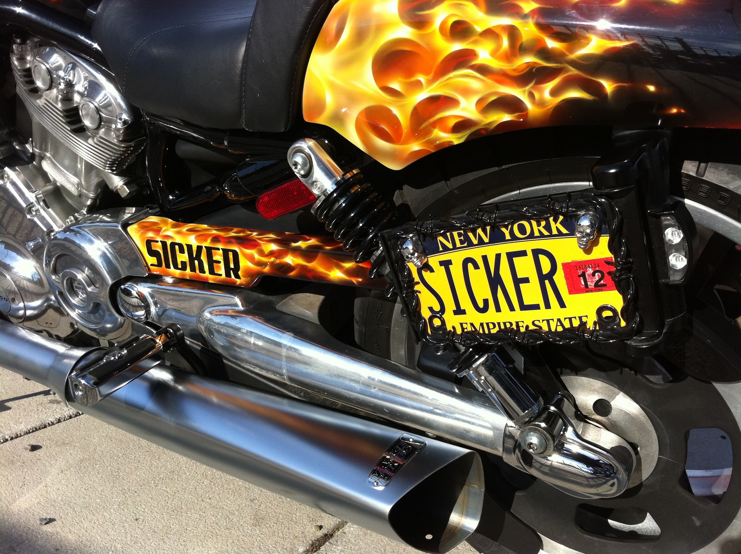 SICKER — rear view with SICKER lettering and NY license plate