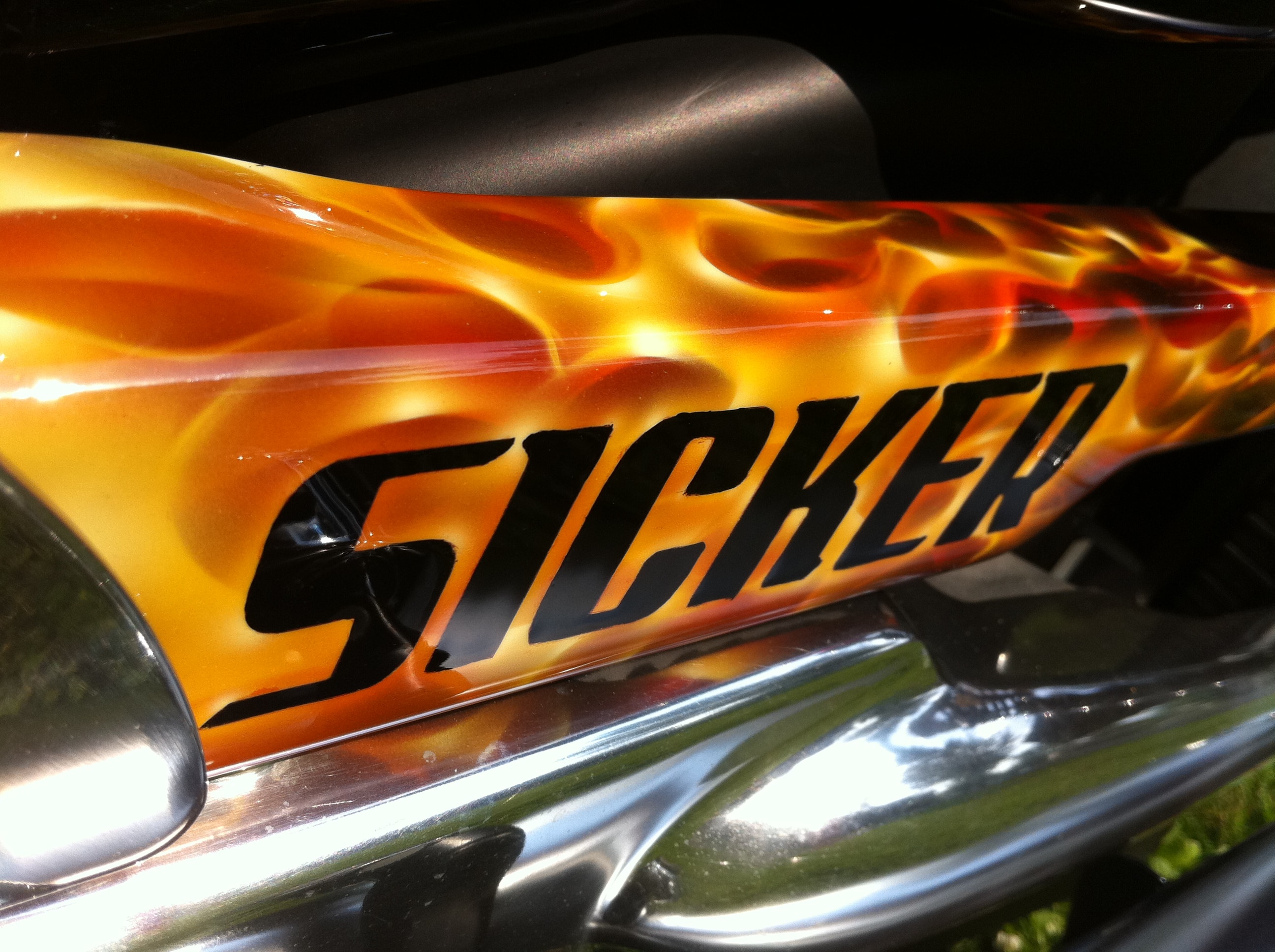 SICKER — SICKER name lettering on flame side panel