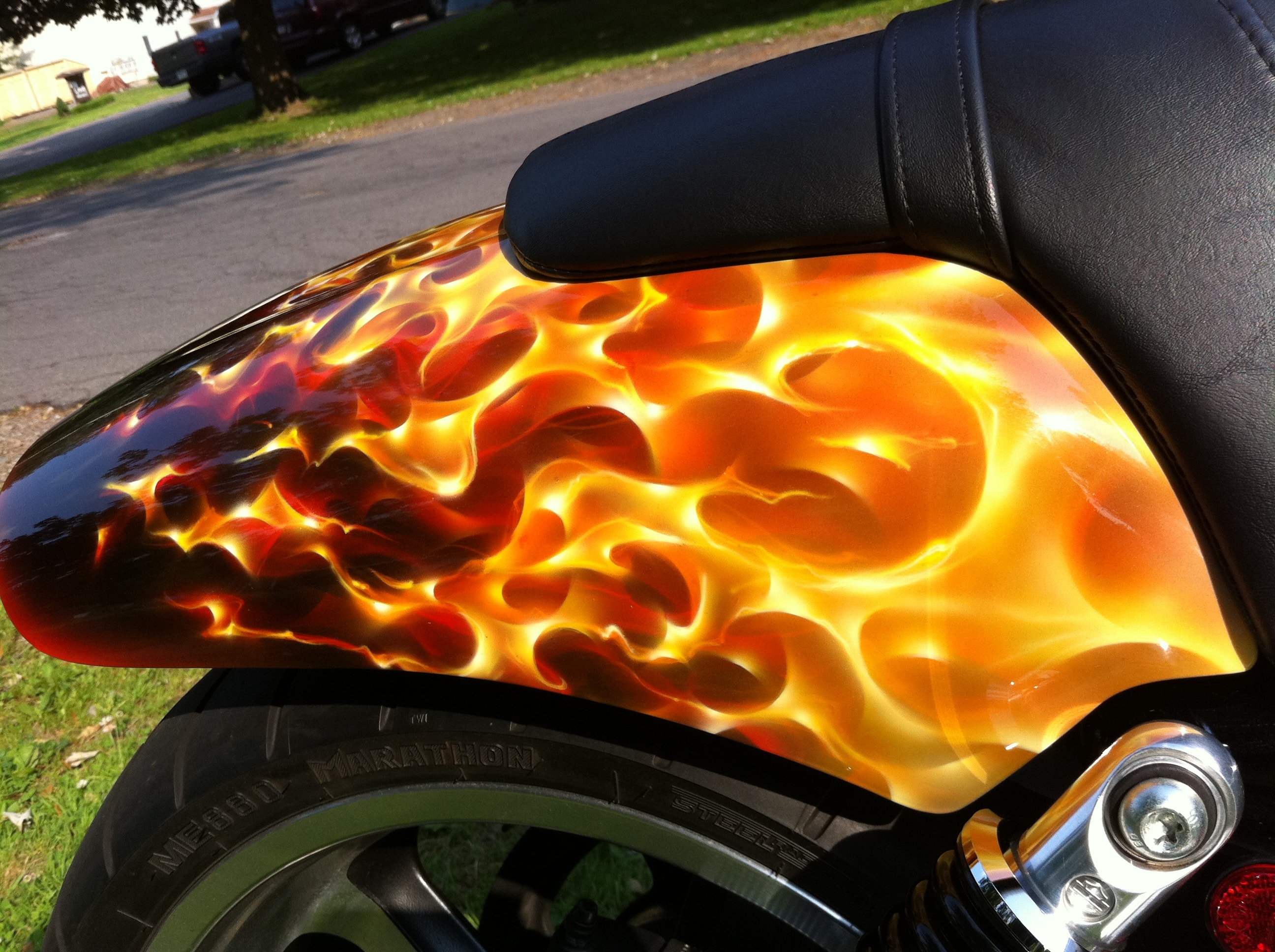 SICKER — rear fender with full flame coverage