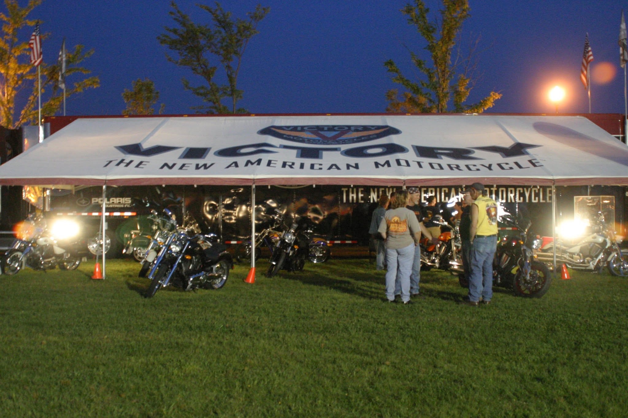 2008 Chick-N-Wing Festival — Victory Motorcycles "The New American Motorcycle" display tent