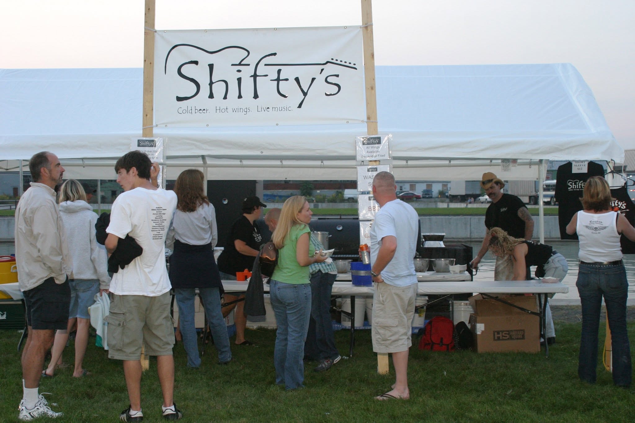 2008 Chick-N-Wing Festival — Shifty's cold beer hot wings vendor tent with crowd