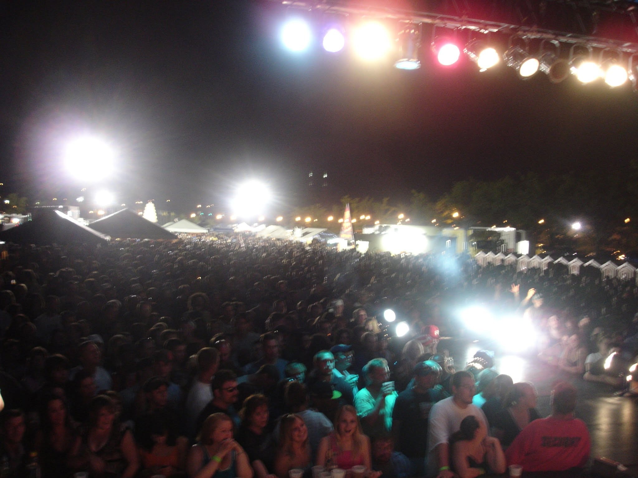 2008 Chick-N-Wing Festival — massive nighttime crowd from stage with concert lighting