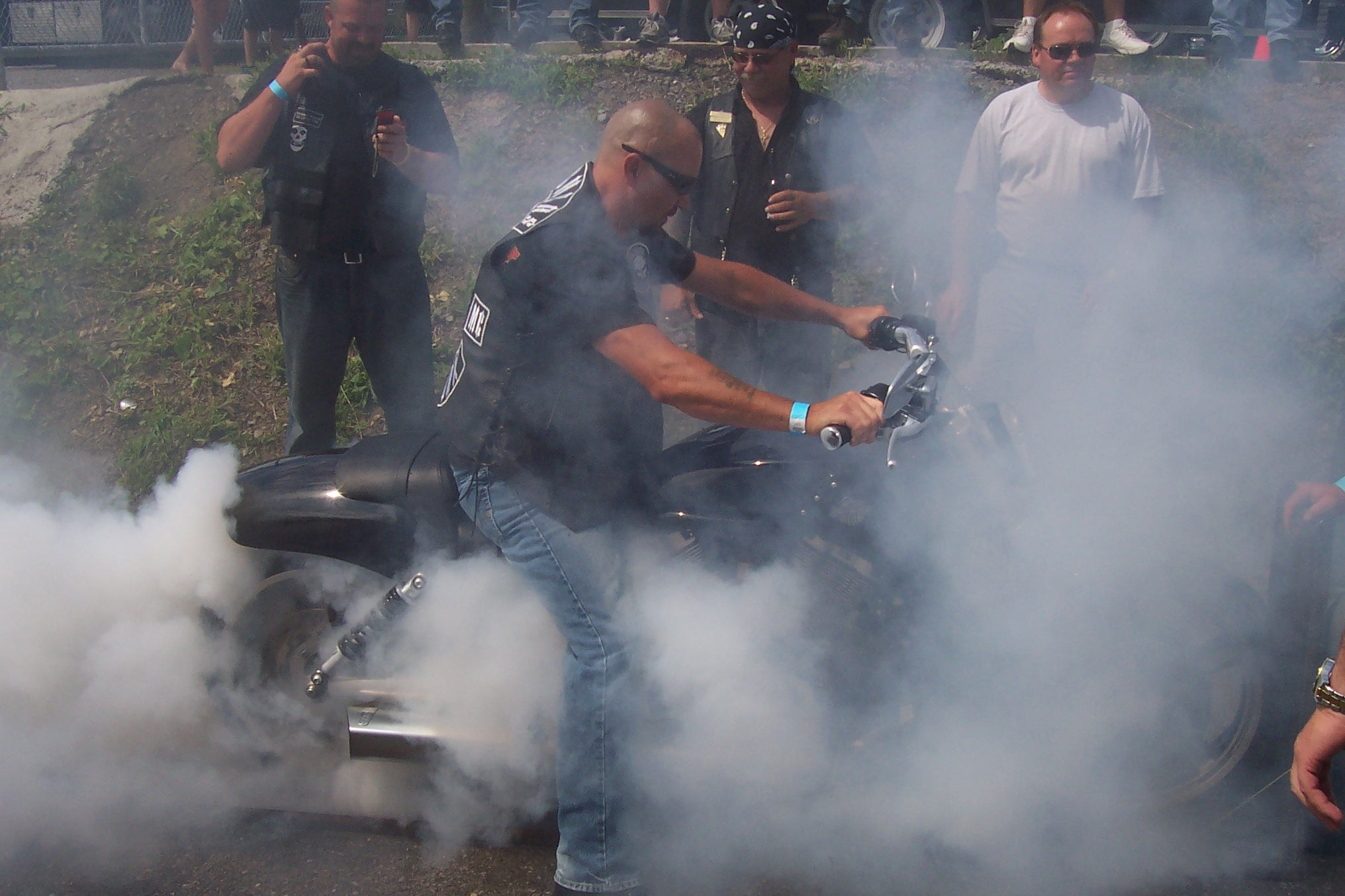Higie's Iron Horse Saloon Summer BBQ Series — burnout smoke