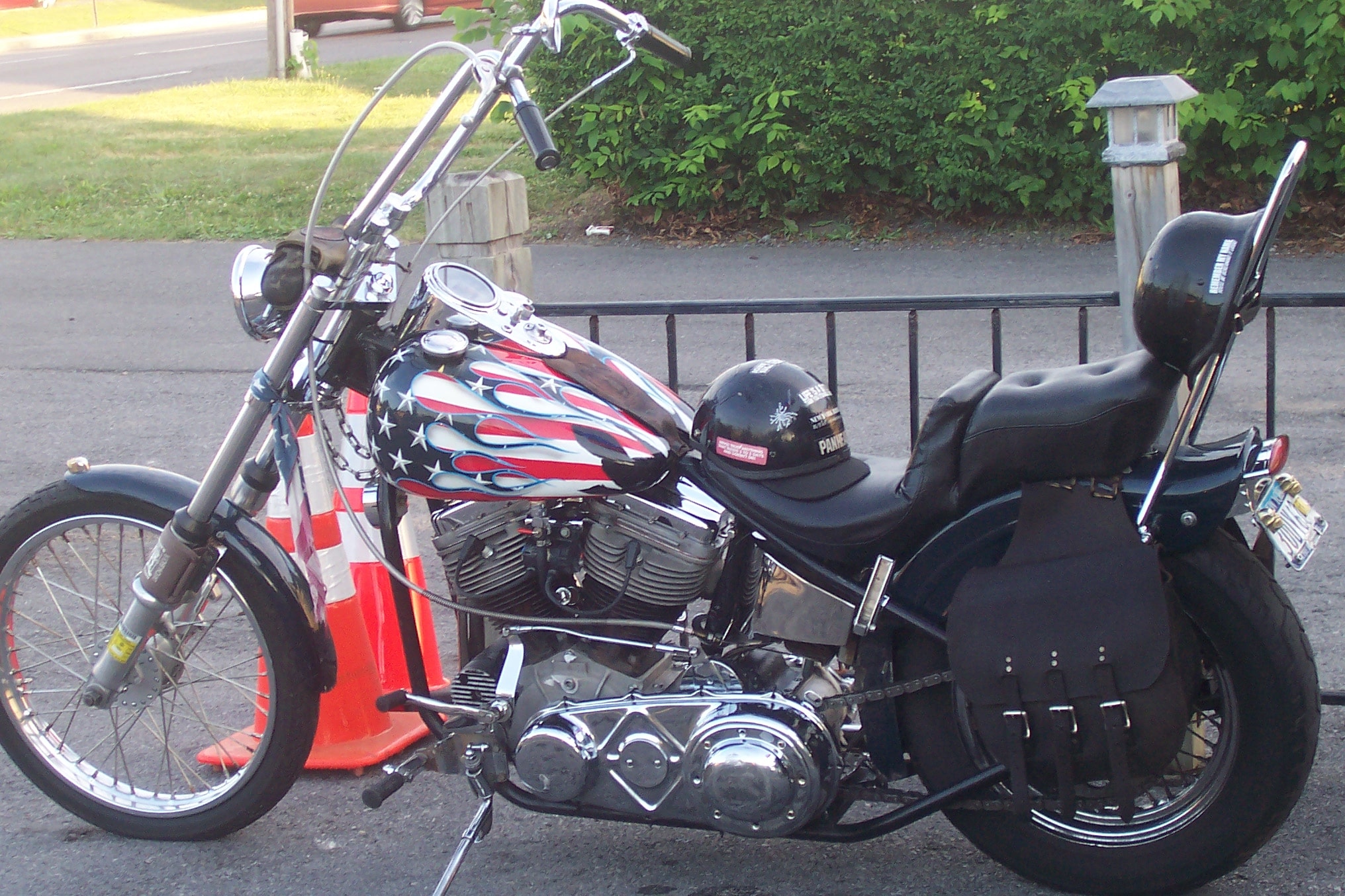 Higie's Iron Horse Saloon Summer BBQ Series — patriotic custom chopper