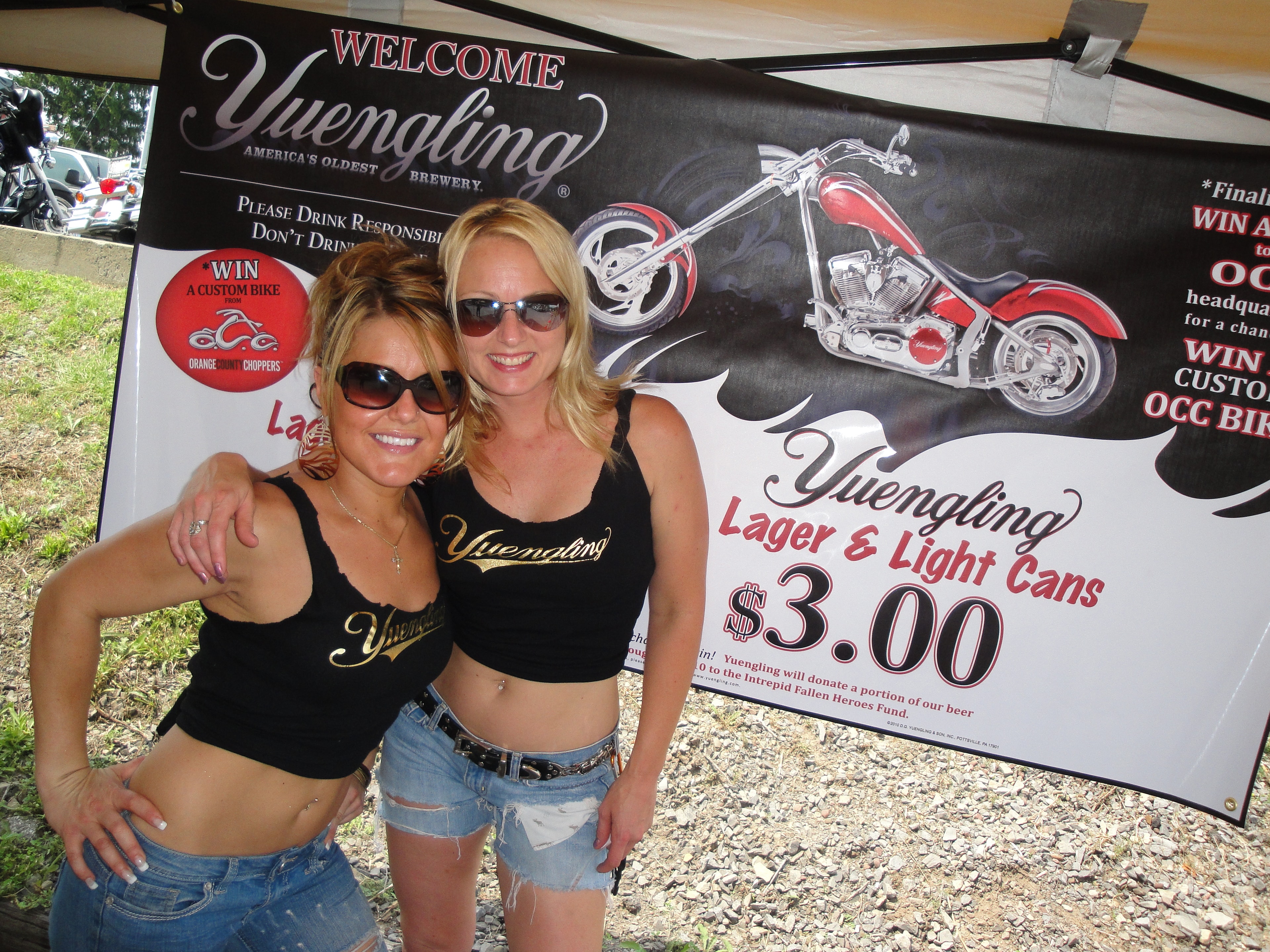 Higie's Iron Horse Saloon Summer BBQ Series — two Yuengling promo girls