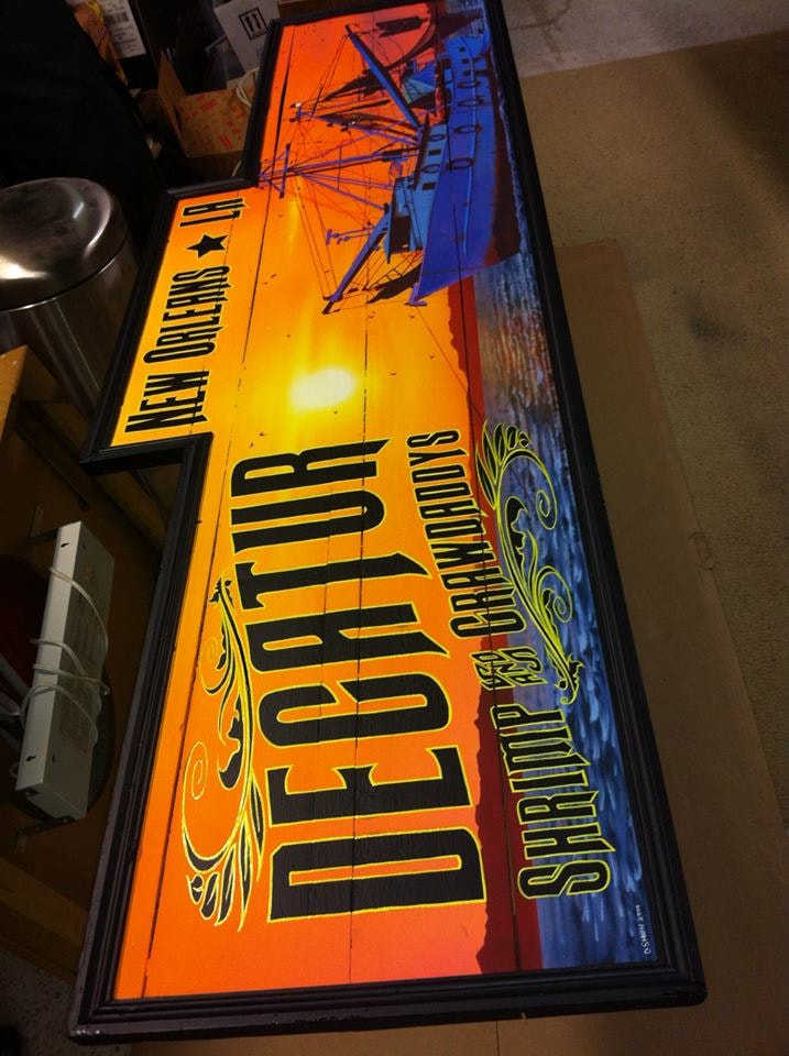 Decatur sign — angled view