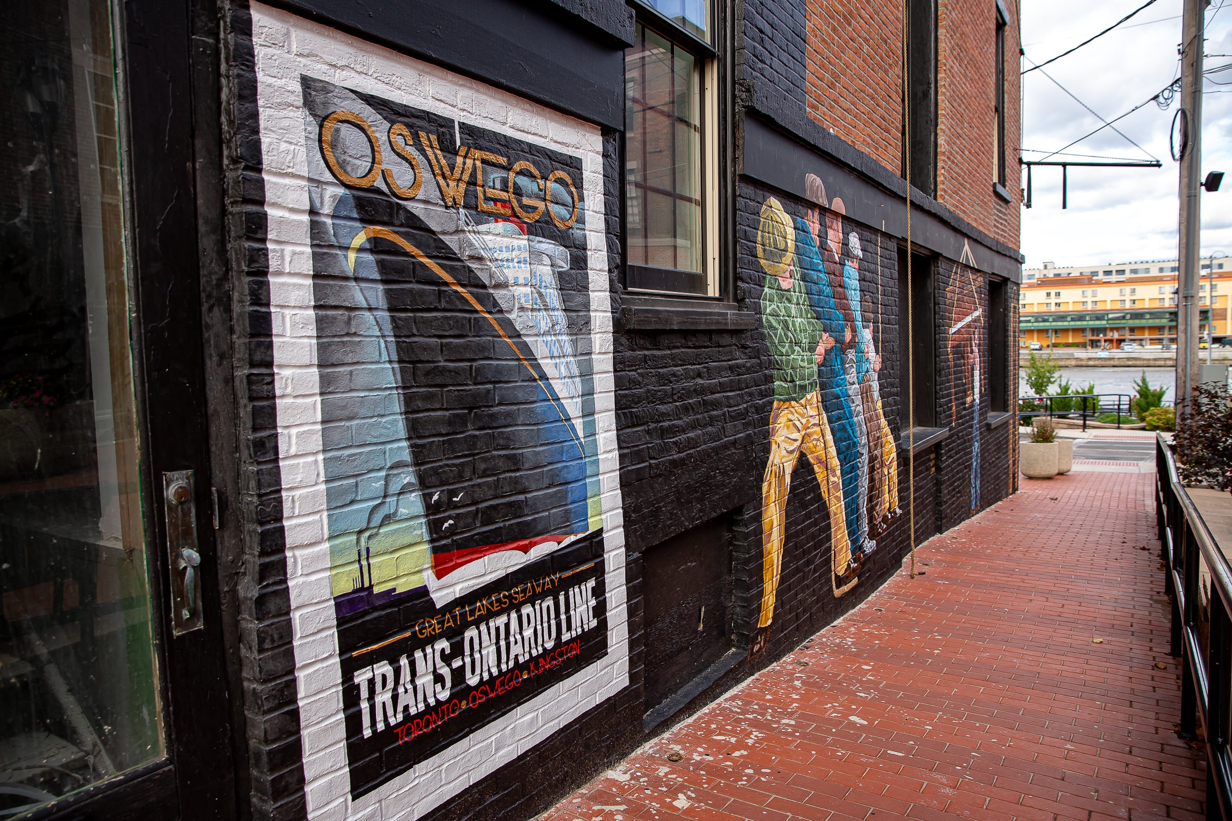 Oswego Trans-Ontario Line mural — street view