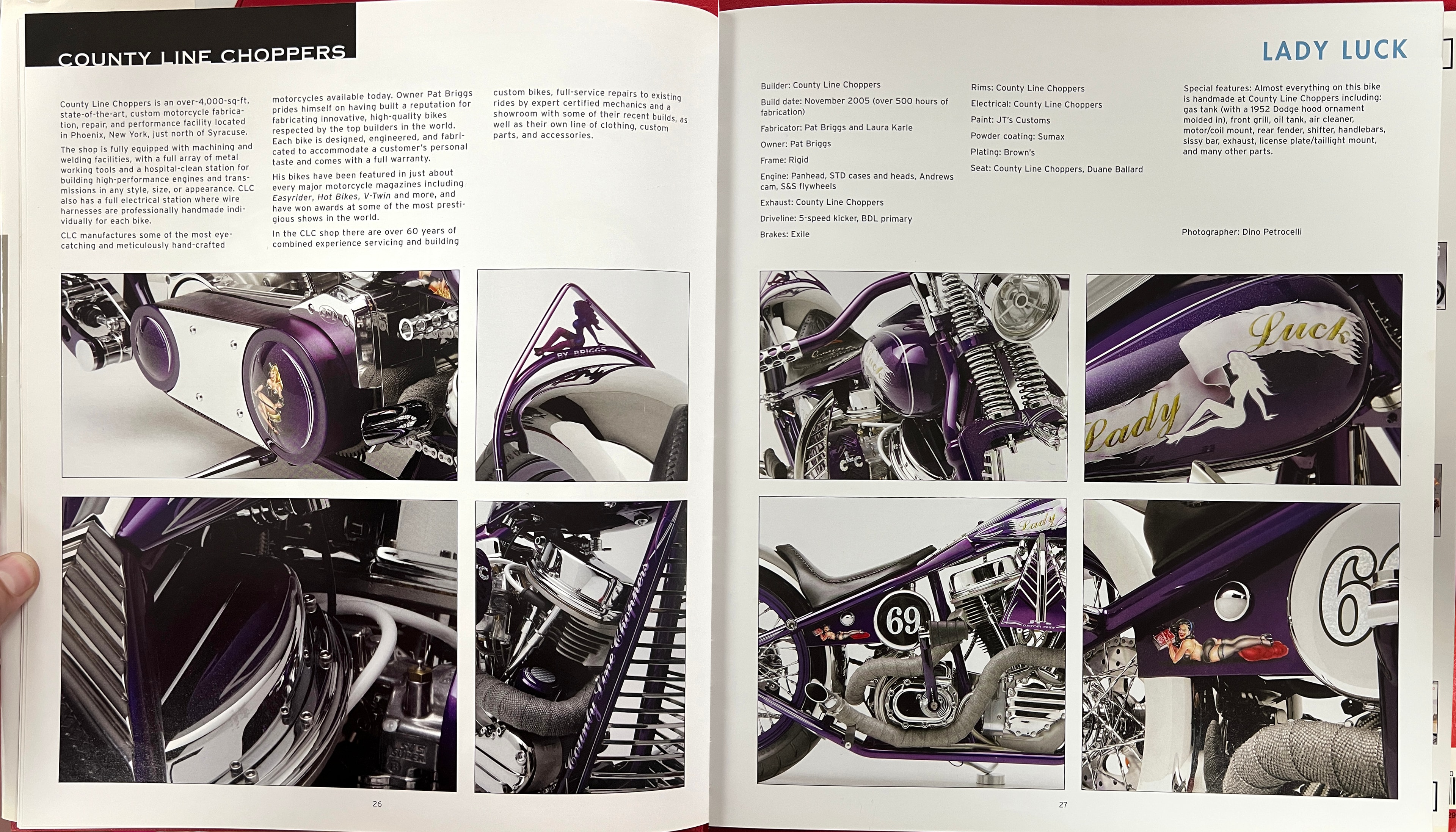 Art of the Bobber — interior spread featuring County Line Choppers / Lady Luck