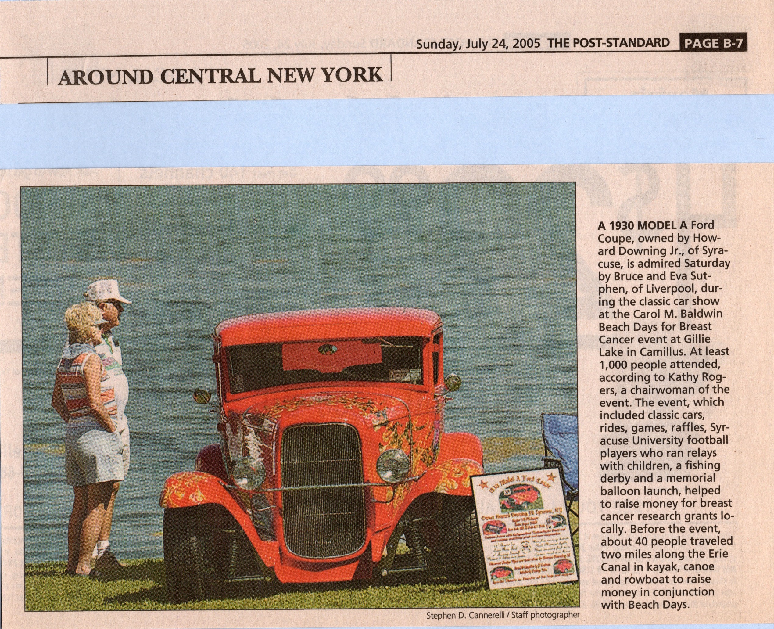 The Post-Standard — July 24, 2005: Howard Downing Jr.'s 1930 Model A Ford Coupe with flame paint by JT's Customs