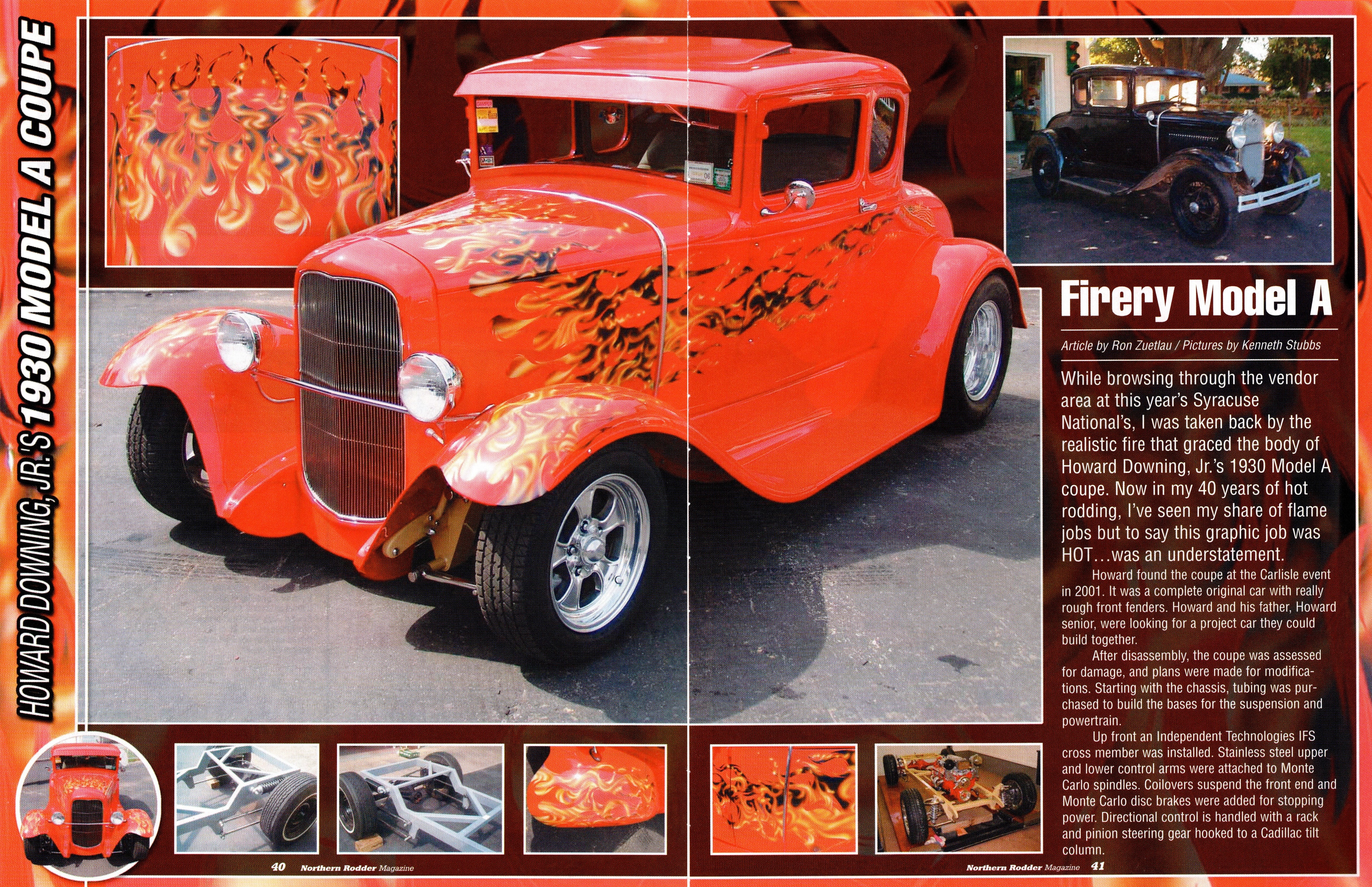 Northern Rodder — "Firery Model A" feature, pages 40–41