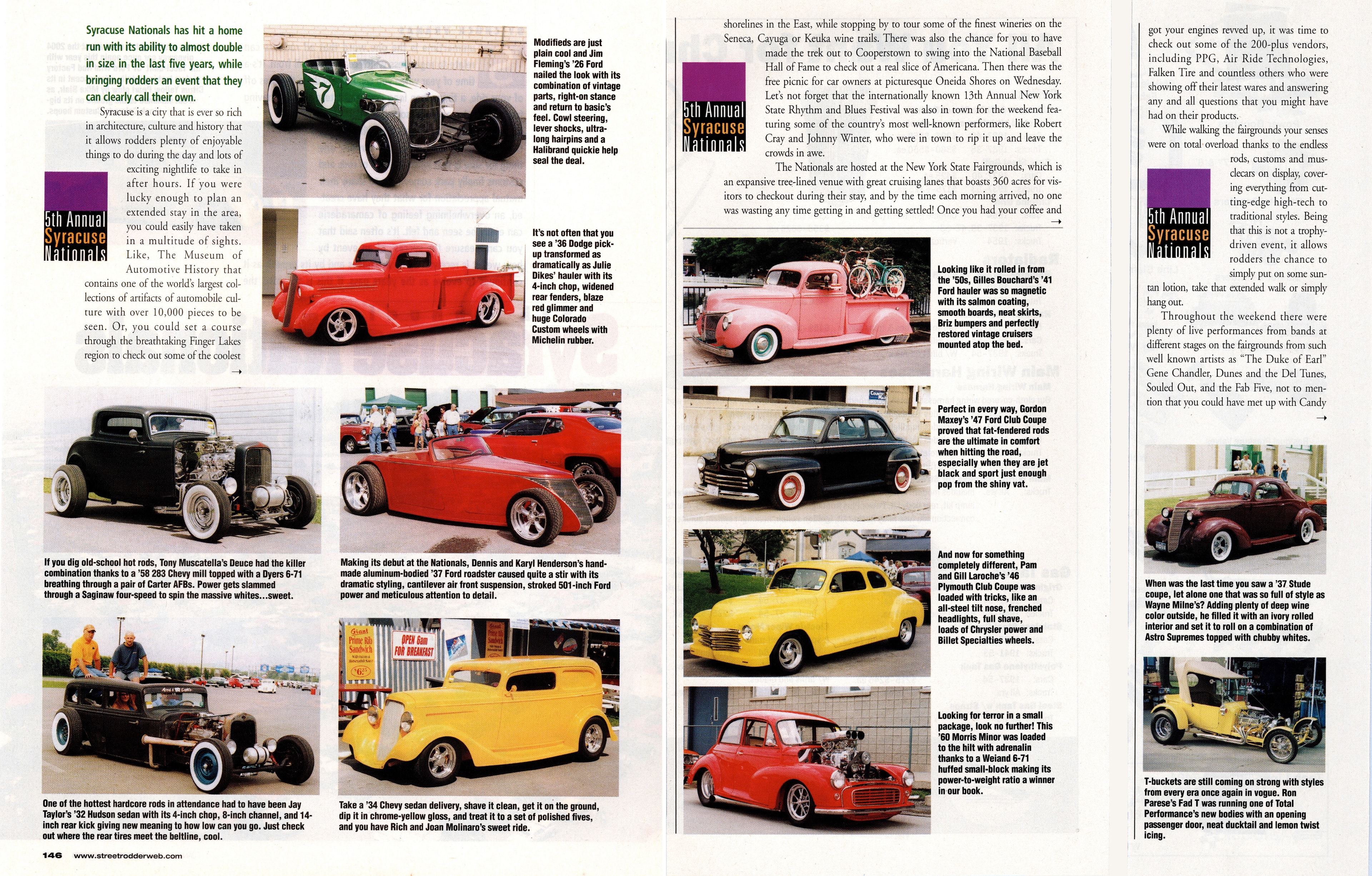 Street Rodder — "5th Annual Syracuse Nationals" feature continued, pages 146–147