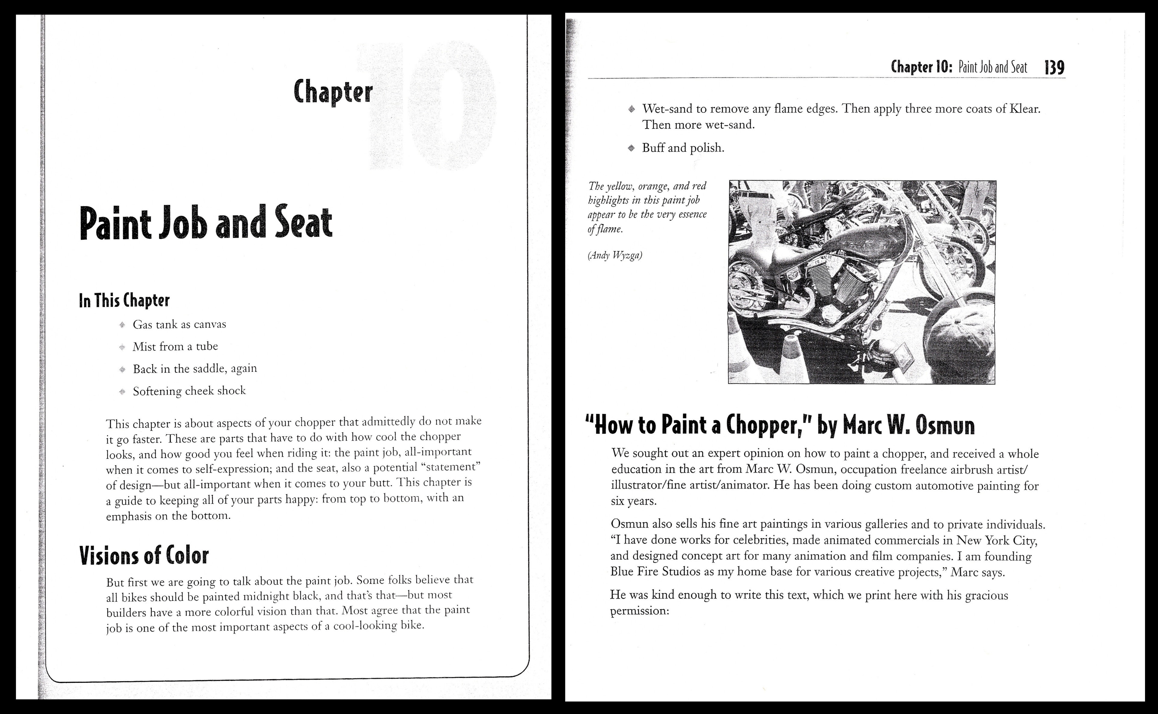The Complete Idiot's Guide to Choppers — Chapter 10 opening spread, pages 138–139